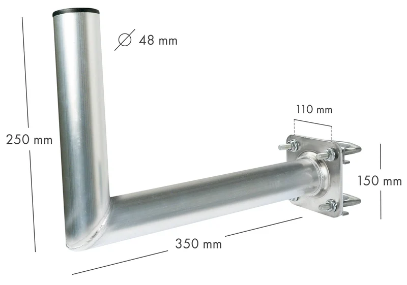 Balkon-/Geländerhalterung Aluminium 30 cm