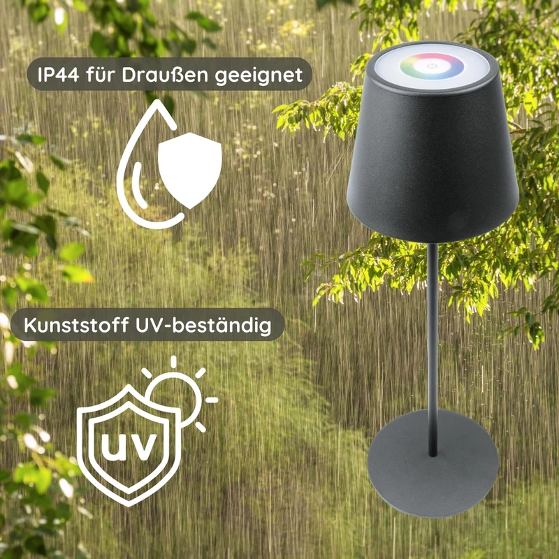 Tischleuchte mit Touchsteuerung aus Metall