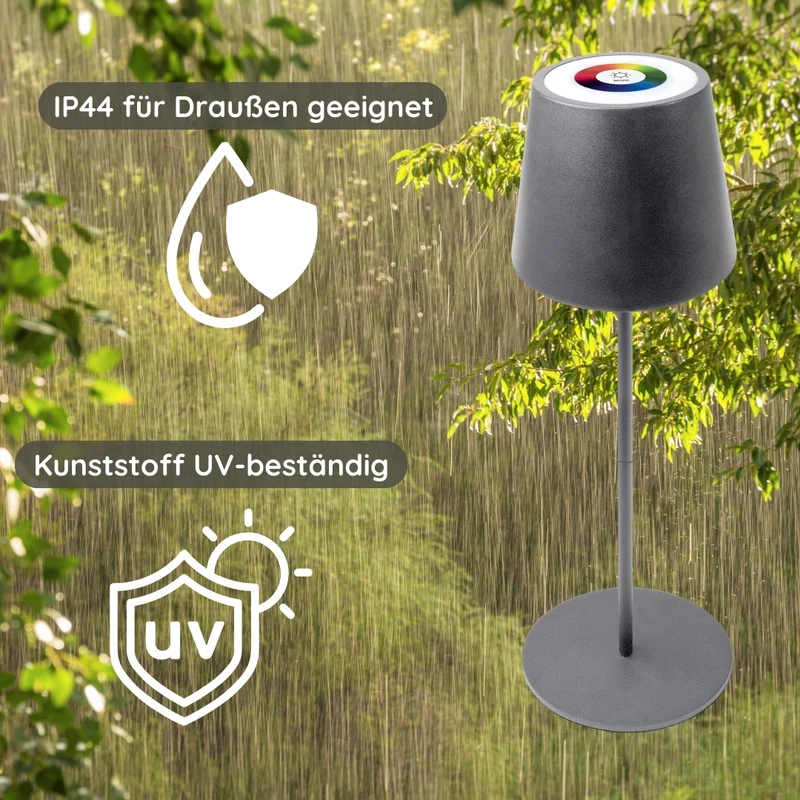 Tischleuchte teilbar mit Touchsteuerung Anthrazit/Schwarz/Weiß