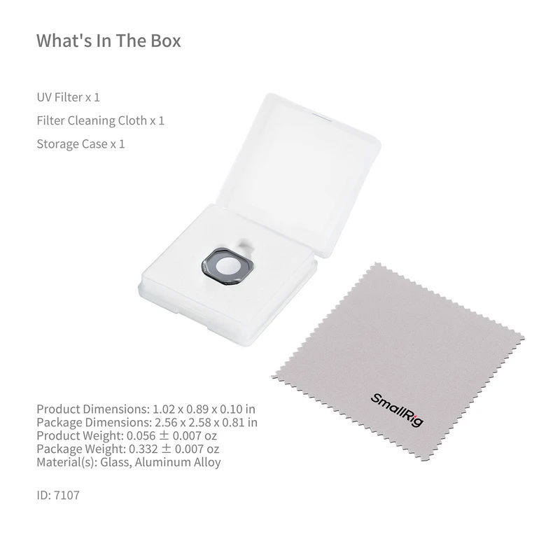 SmallRig UV Filter for Insta360 Luna Pro 7107