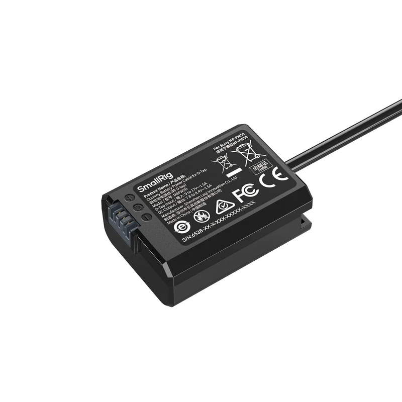 SmallRig Dummy Battery Power Cable for D-Tap for Sony NP-FW50 6538