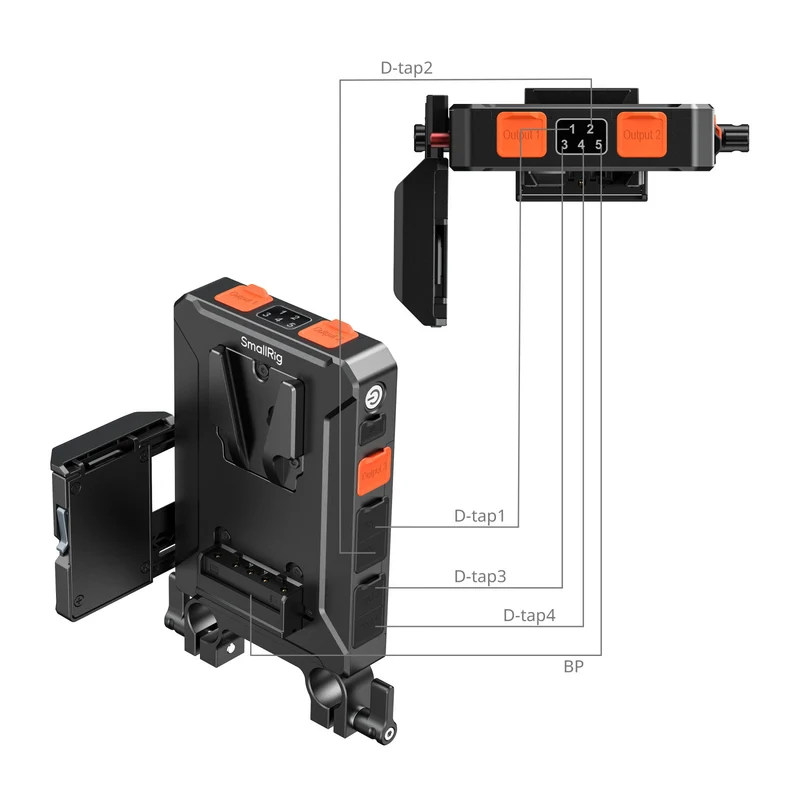 SmallRig Intelligent Power Management V-Mount Battery Mount Plate with 15mm Dual Rod Clamp 5881