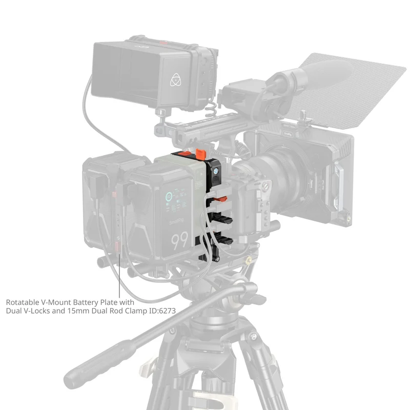 SmallRig Intelligent Power Management V-Mount Battery Mount Plate with 15mm Dual Rod Clamp 5881