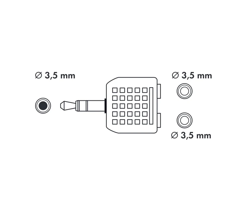 Kopfhöreradapter 2 Klinkenbuchsen 3,5 mm