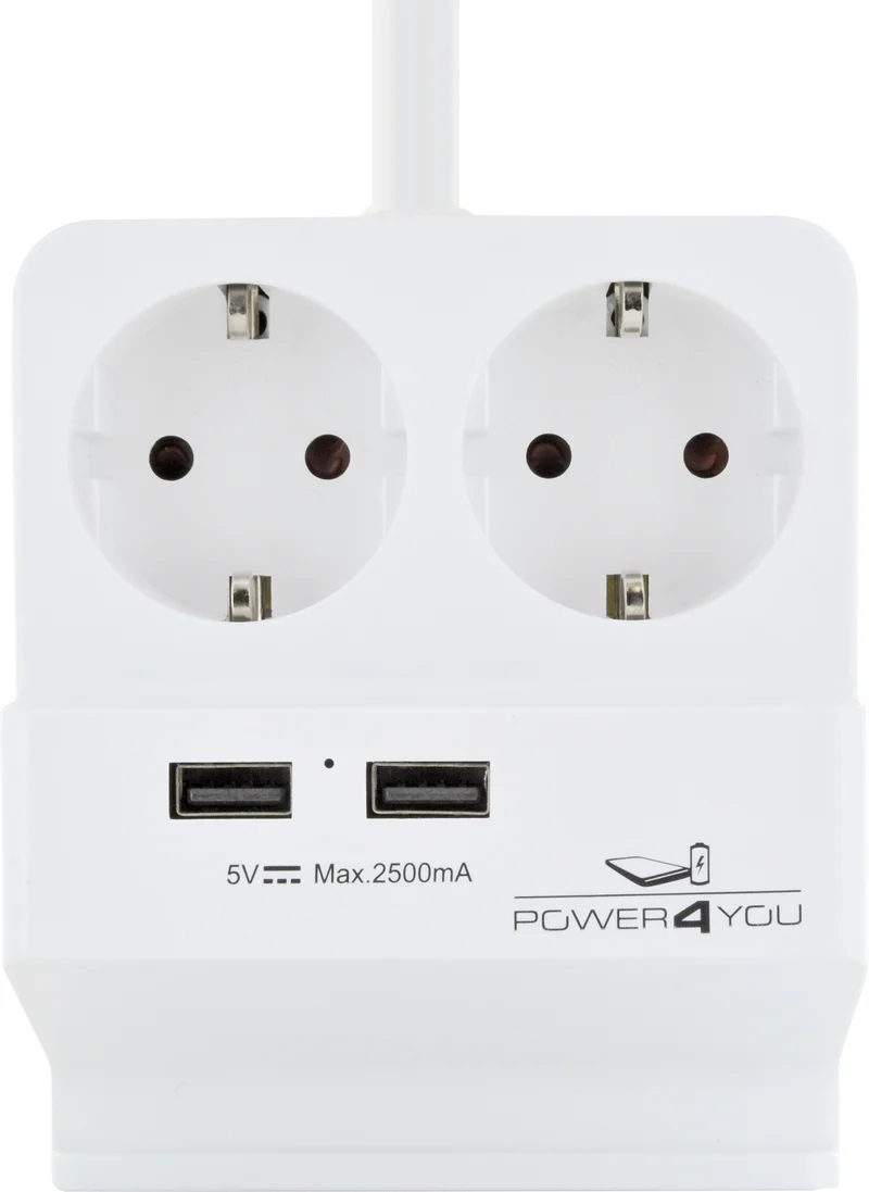 Smartphone-Halter mit 2x Steckdose + 2x USB 2.0 A