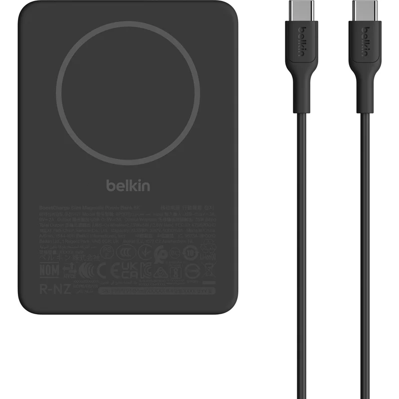 Belkin BoostCharge Slim 5K Magnetic Power Bank (Black)