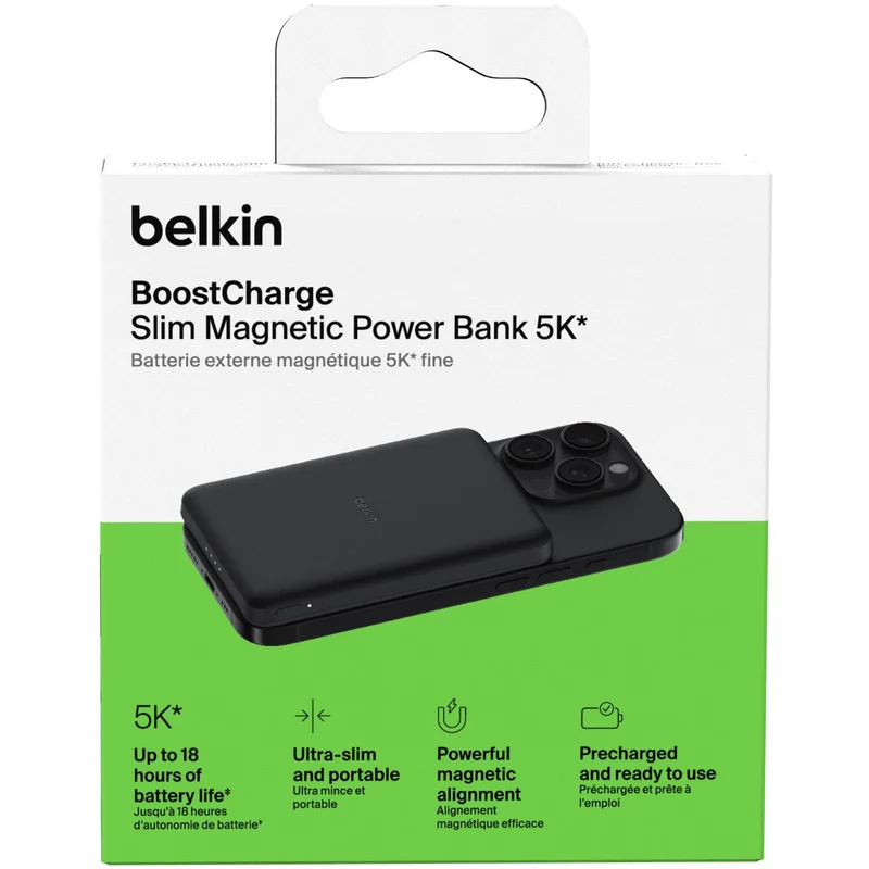 Belkin BoostCharge Slim 5K Magnetic Power Bank (Black)