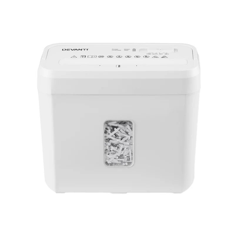 DEVANTI 8L Small Tabletop Paper Shredder 4 Sheet P4 Cross Cut Home Office
