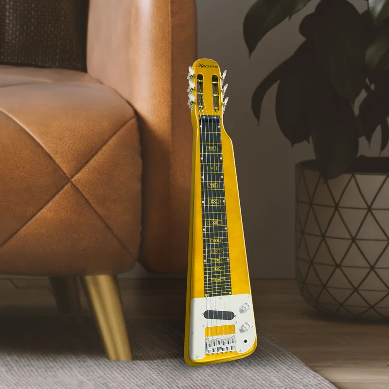 Karrera 29in 6-String Lap Steel Hawaiian Guitar (Metallic Gold)