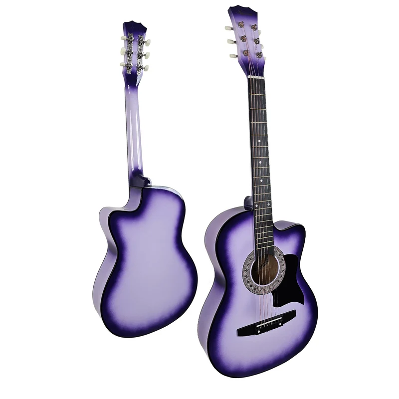 Karrera 38in Cutaway Acoustic Guitar with Carry Bag (Purple Burst)