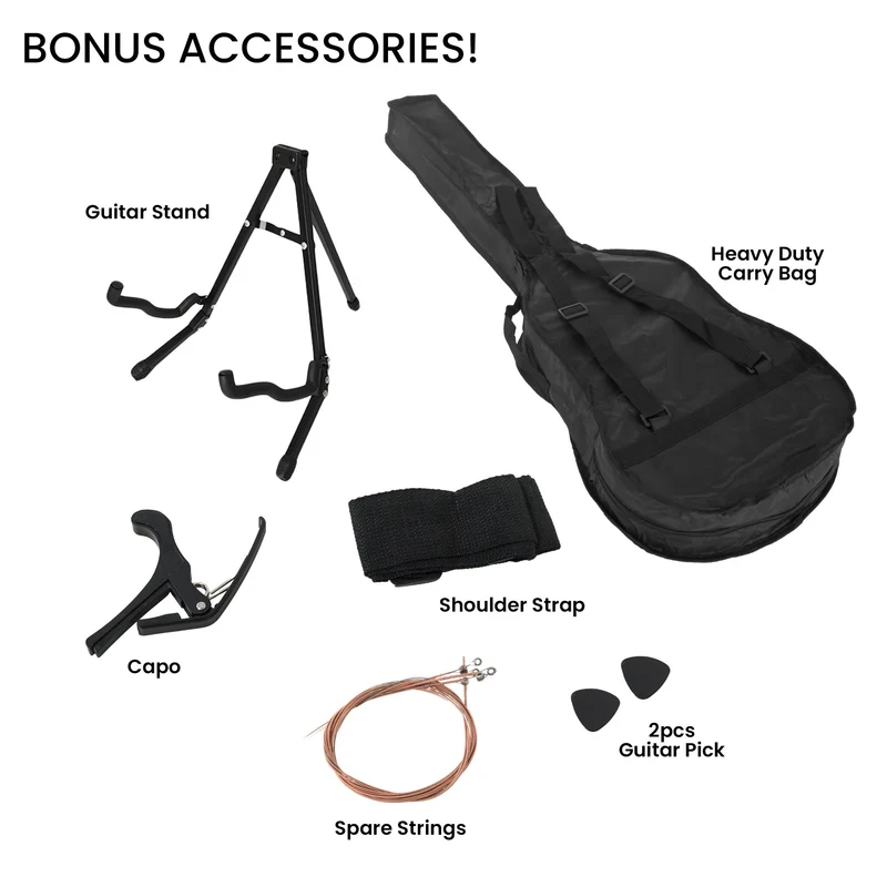 Karrera 38" Pro Cutaway Acoustic Guitar with Carry Bag (Natural)