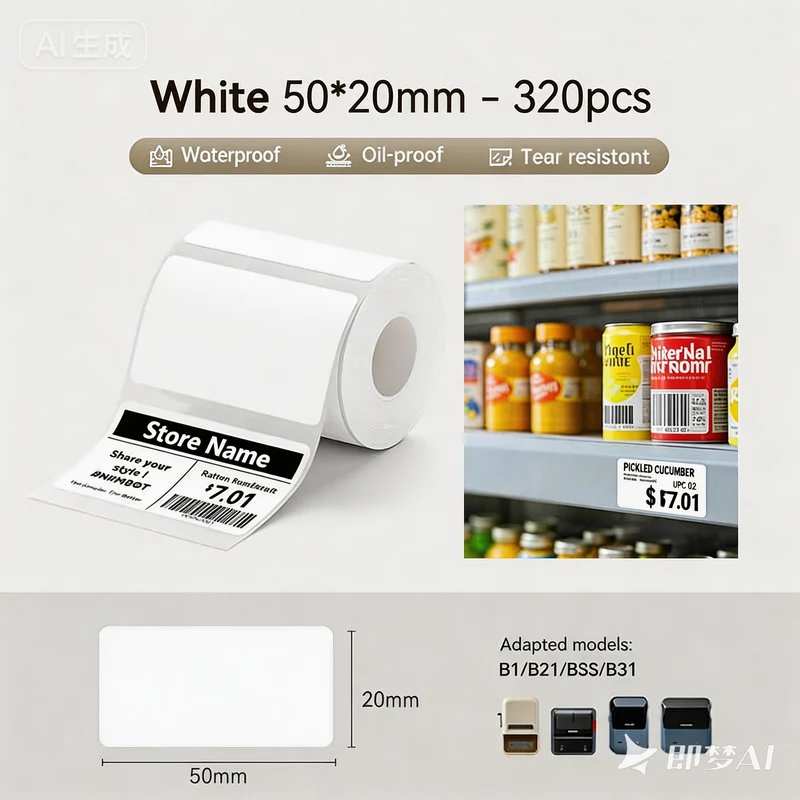 NiiMbot White Label Paper 50*70mm for B21/B3S/B1 [110-Pieces]