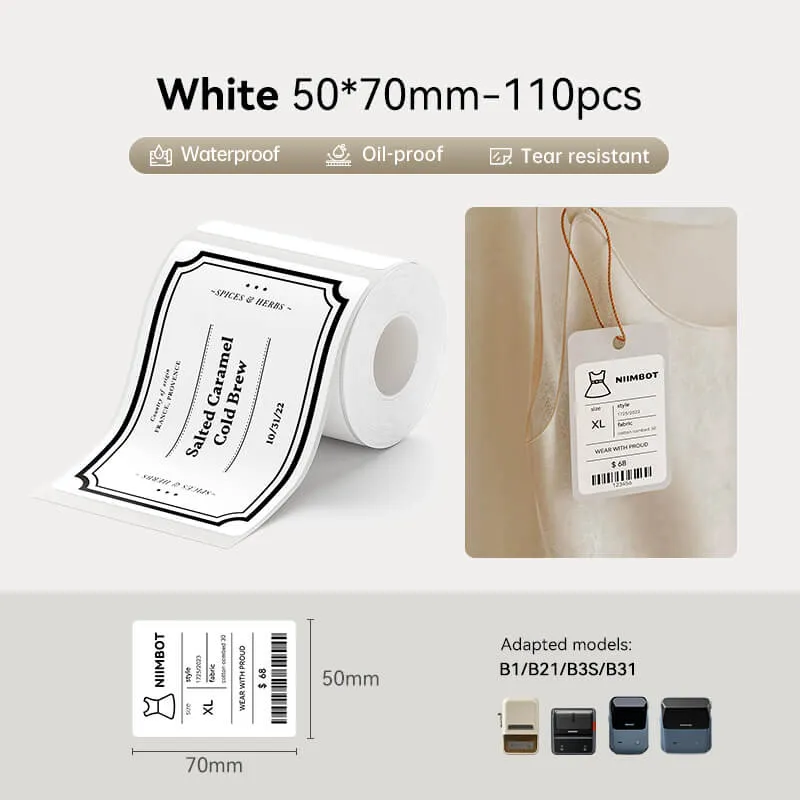 NiiMbot white label paper 50*20mm for B21/B3S/B1 [320-Pieces]