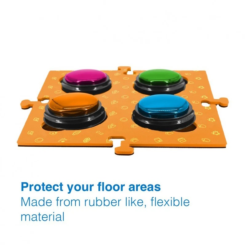 Tech4Pets 2PK Mat Board Organiser Storage Holder For Talking Buttons/Floor ORNG