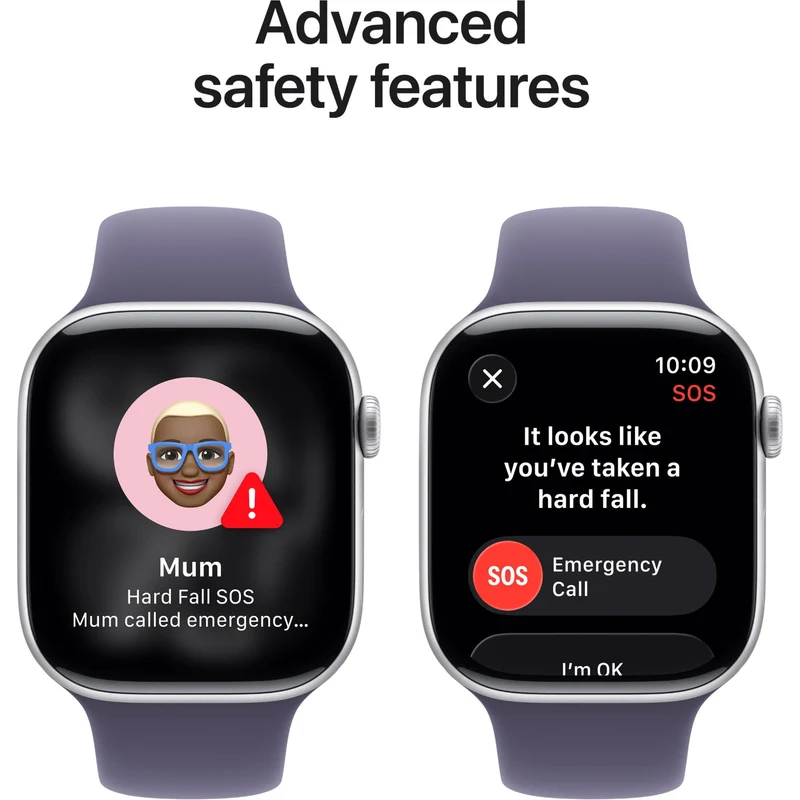 Apple Watch Series 11 46mm Silver Aluminium Case GPS + Cellular Sport Band (M/L) [Purple Fog]