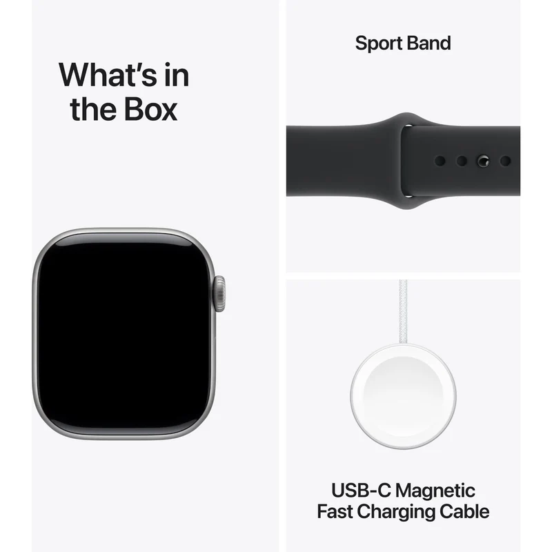 Apple Watch Series 11 42mm Space Grey Aluminium Case GPS + Cellular Sport Band (S/M) [Black]