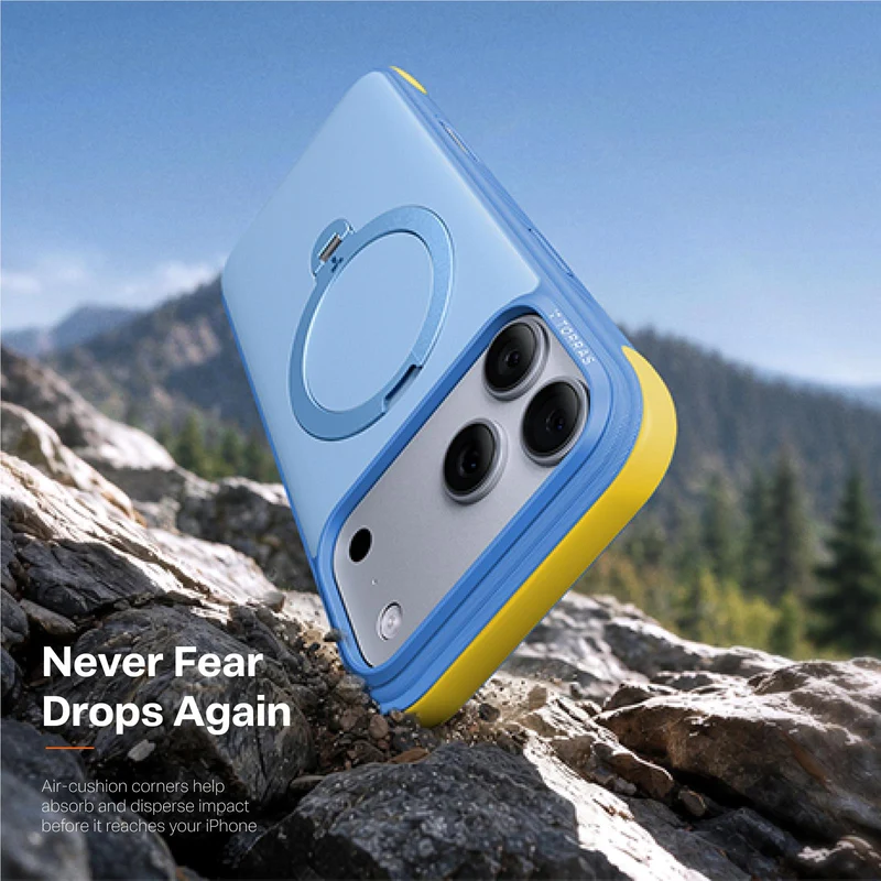 Torras Ostand Q3 Rugged Case for iPhone 18 Pro Max (Island Blue)