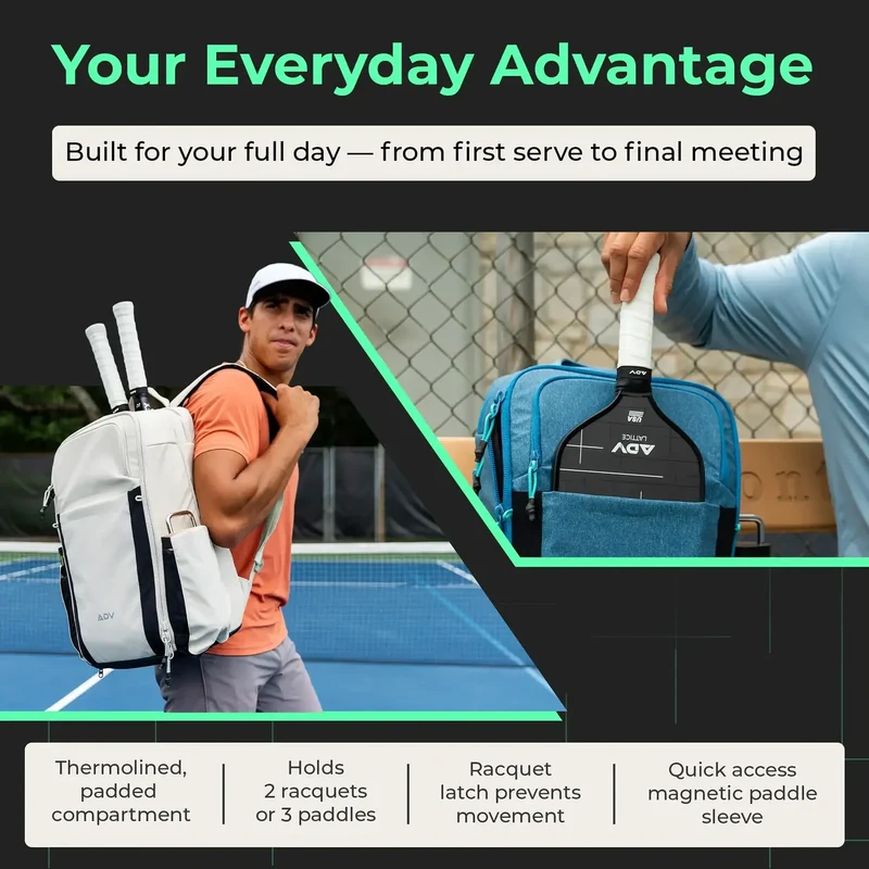 ADV 32L Flex Backpack Bag for Tennis and Pickleball with 16" Laptop Sleeve in Dune (Beige/Tan)