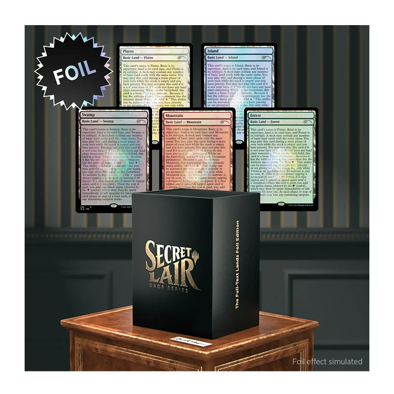 Wizards Of The Coast Magic Secret Lair The Full-Text Lands Foil Edition