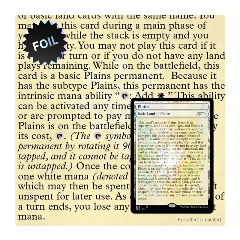 Wizards Of The Coast Magic Secret Lair The Full-Text Lands Foil Edition