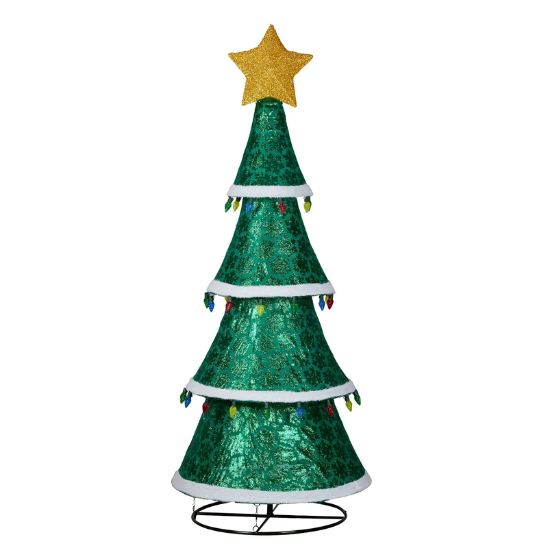 Christabelle Large 2m Indoor Outdoor Tiered Christmas Tree with Lights