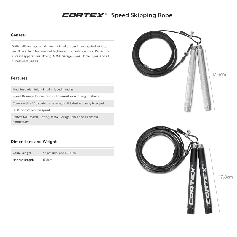 CORTEX Speed Skipping Rope (Silver)