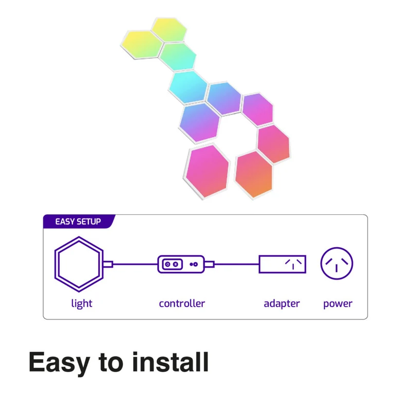 Connect Smart Home AmbiColour Smart Hexagon Lights 10 Pack