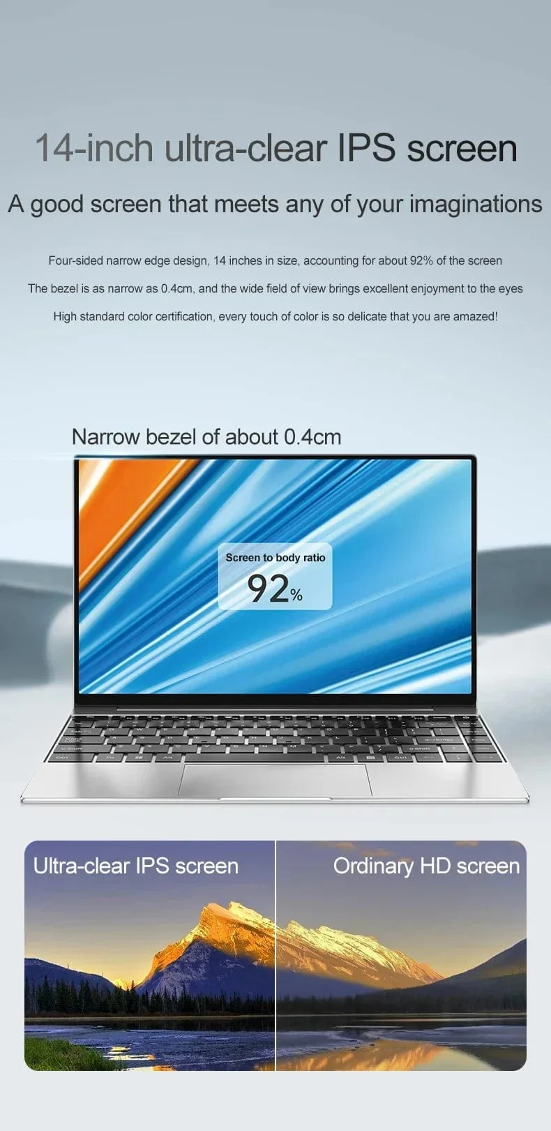 14.1 collu īpaši plāns klēpjdators, 16 GB RAM 2 TB SSD Intel N3700 piezīmjdators Gamer 1920*1080 displejs biroja mācību dators dators Windows 11 Pro