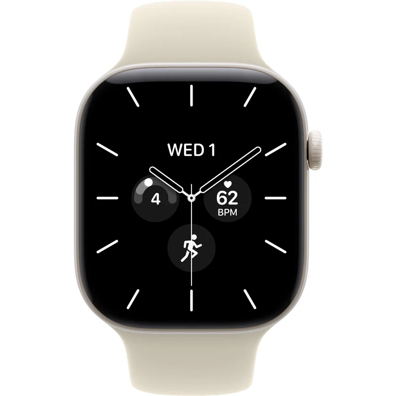 Apple Watch Series 12 46mm Pearl White Ceramic Case GPS + Cellular Sport Band (S/M) [Sand]