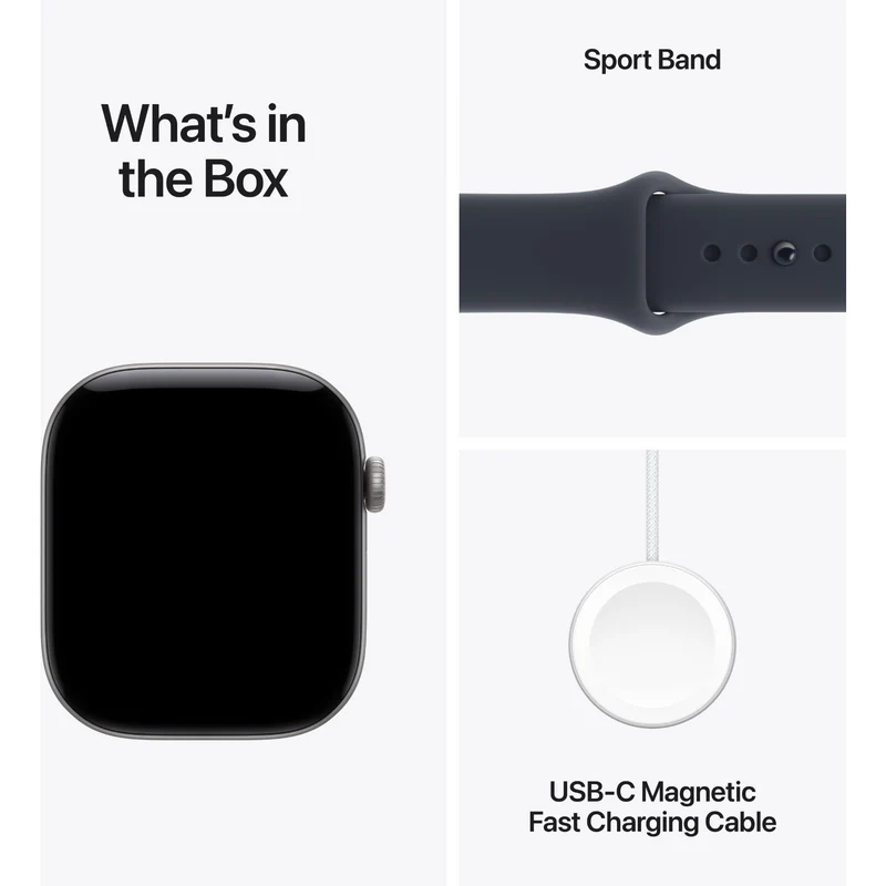 Apple Watch Series 12 46mm Space Grey Aluminium Case GPS + Cellular Sport Band (S/M) [Navy Blue]