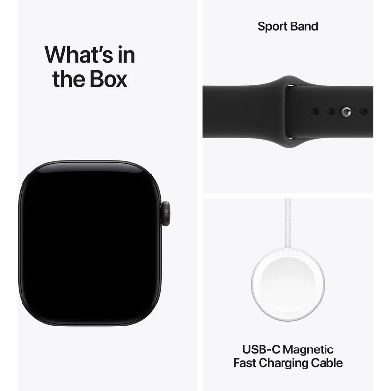 Apple Watch Series 12 46mm Black Aluminium Case GPS + Cellular Sport Band (M/L)[Black]