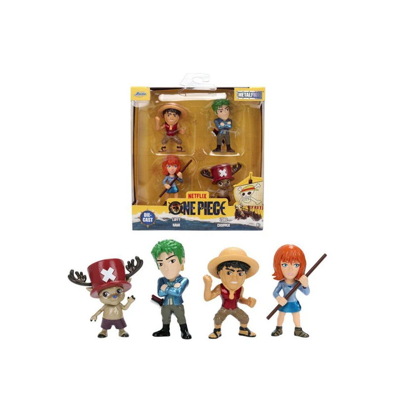 Jada One Piece Luffy Zoro Nami & Chopper Metalfigs 2.5" Diecast Figure 4-Pack