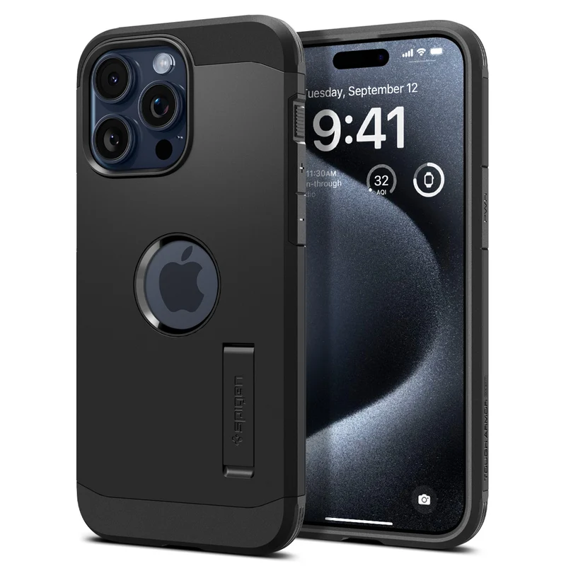 Spigen Apple iPhone 15 Pro Max Tough Armor (MagFit) Case - Black