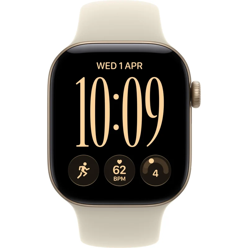 Apple Watch Series 12 42mm Light Gold Aluminium Case GPS + Cellular Sport Band (S/M) [Sand]