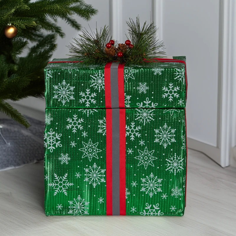 Christabelle Animated Elf Gift Box LED Ornament