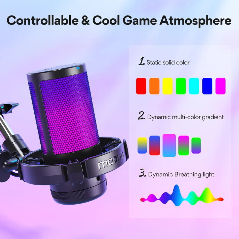 MAONO DGM20S Gamerwave Condenser USB Gaming RGB Microphone