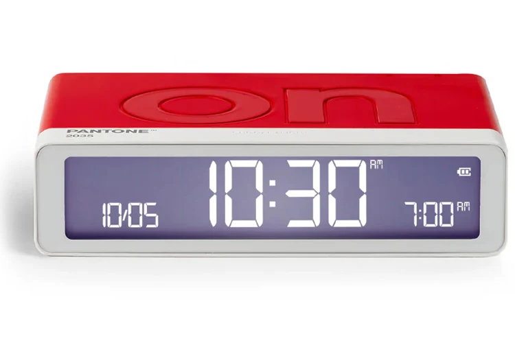 Lexon Flip Classic Reversible Alarm Clock PANTONE (Red)