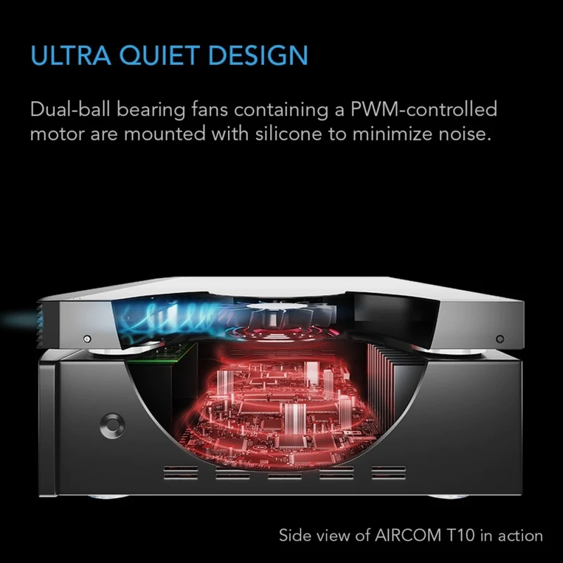 AC Infinity Aircom T10 160 CFM Component Cooler Front Exhaust LCD Display