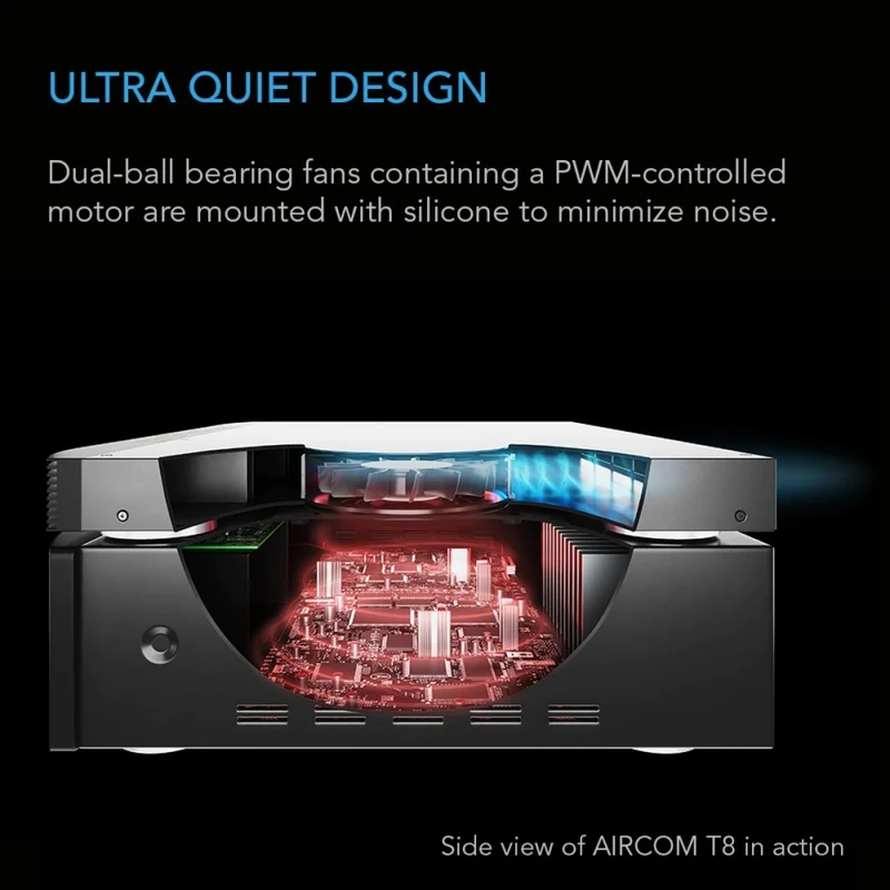 AC Infinity Aircom S9 210 CFM Component Cooler Top Exhaust Quiet Fan 75cm