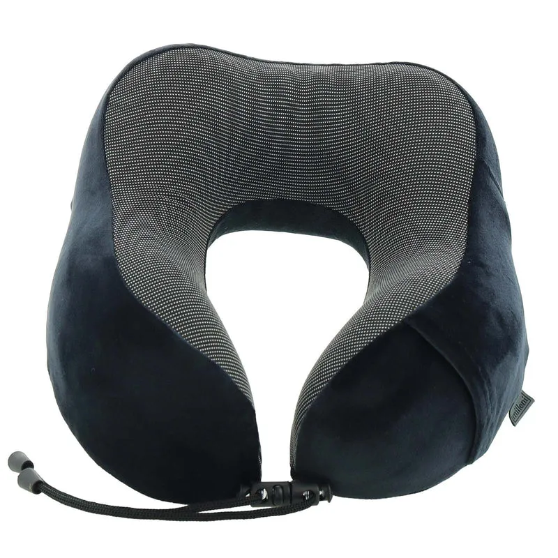 Milleni Memory Foam Comfort Ergonomic Air Travel Neck Pillow - Black