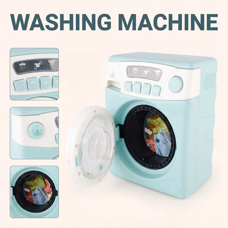 Gem Toys 4 Piece Home Appliance Toy Mixer, Washing Machine, Oven & Dishwasher, With Lights & Sound