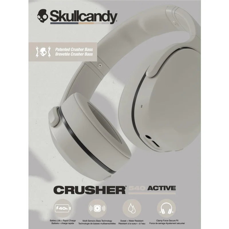 Skullcandy Crusher 540 Active Over-Ear Headphones (Concrete)