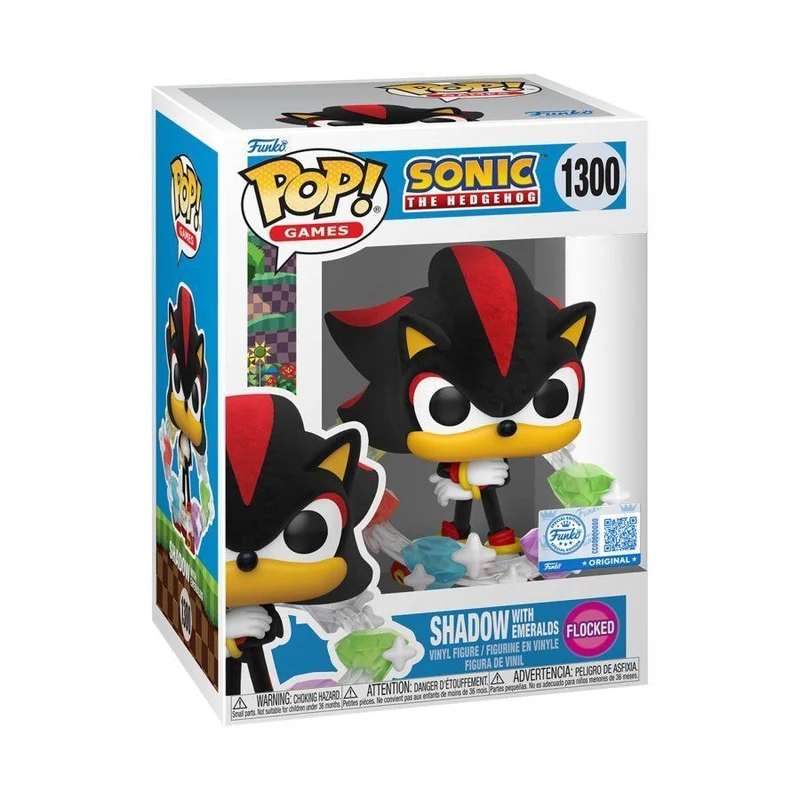Sonic the Hedgehog – Shadow with Emeralds Flocked Pop! Vinyl