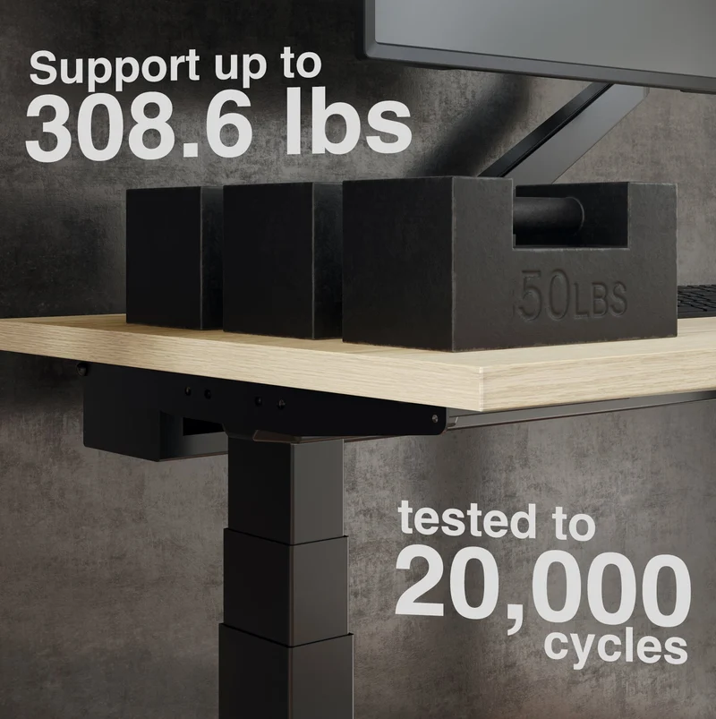 Desky Dual Mini Sit Stand Desk 800x500 Classic Oak Desktop and Wheat Frame
