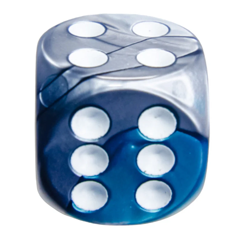 Chessex CHX 26656 Gemini Steel-Teal/White 16mm D6 Dice Block (12 Dice)
