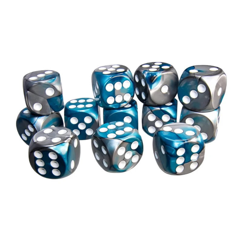 Chessex CHX 26656 Gemini Steel-Teal/White 16mm D6 Dice Block (12 Dice)