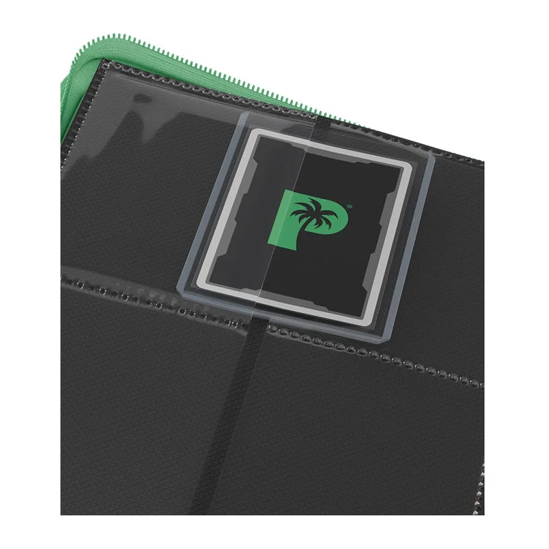 Palms Off Gaming Collector's Series 4 Pocket Card Loader TOP LOADER Zip Binder - CLEAR - GREEN