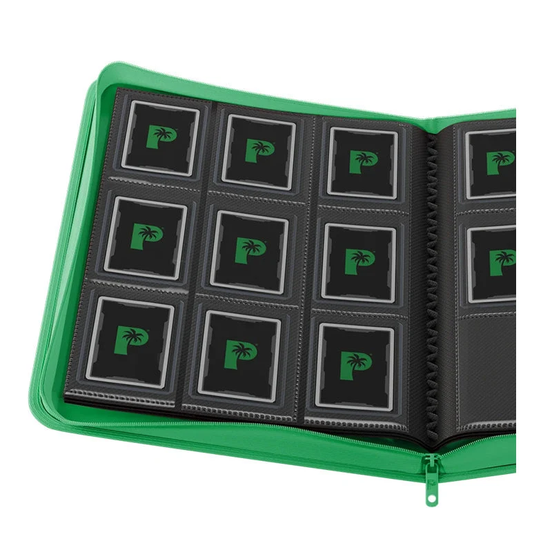 Palms Off Gaming Collector's Series Card Loader TOP LOADER Zip Binder - CLEAR - GREEN