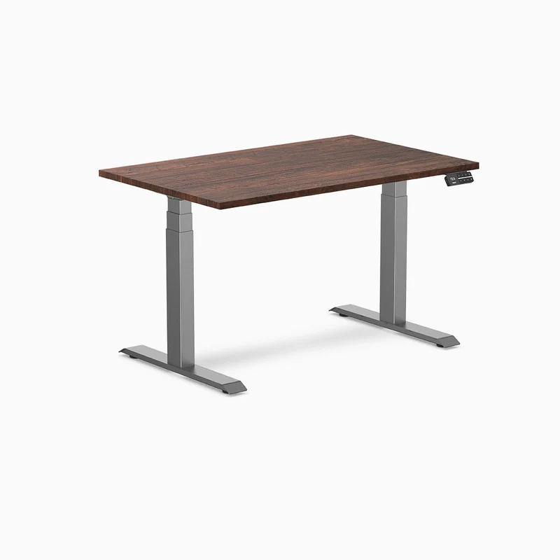 Desky Dual Softwood Sit Stand Desk 150cm American Rustic Pine Desktop and Wheat Frame