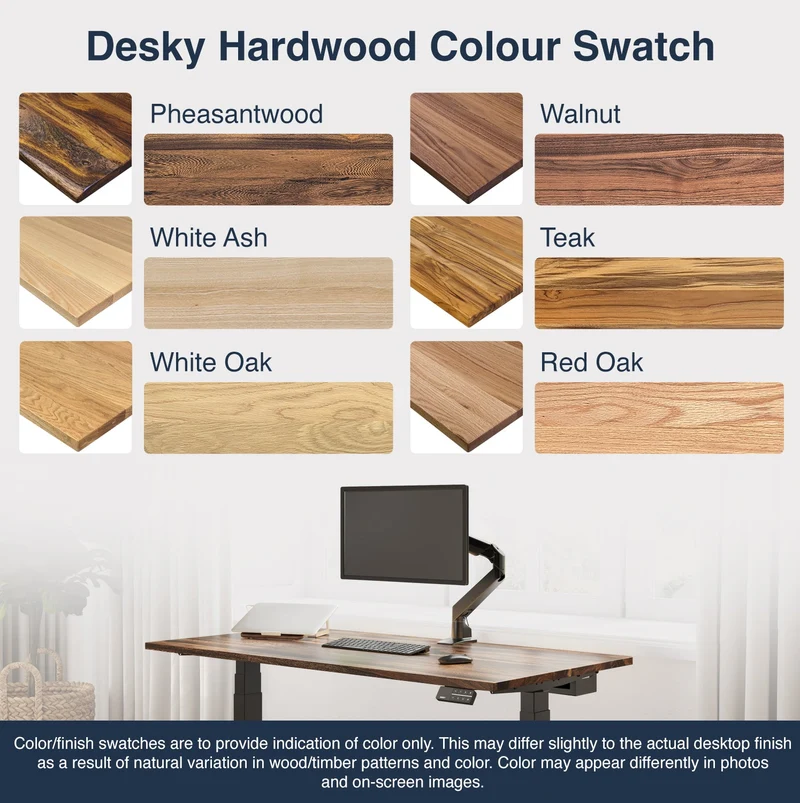 Desky Dual Hardwood Sit Stand Desk 200cm Maple Desktop and Wheat Frame